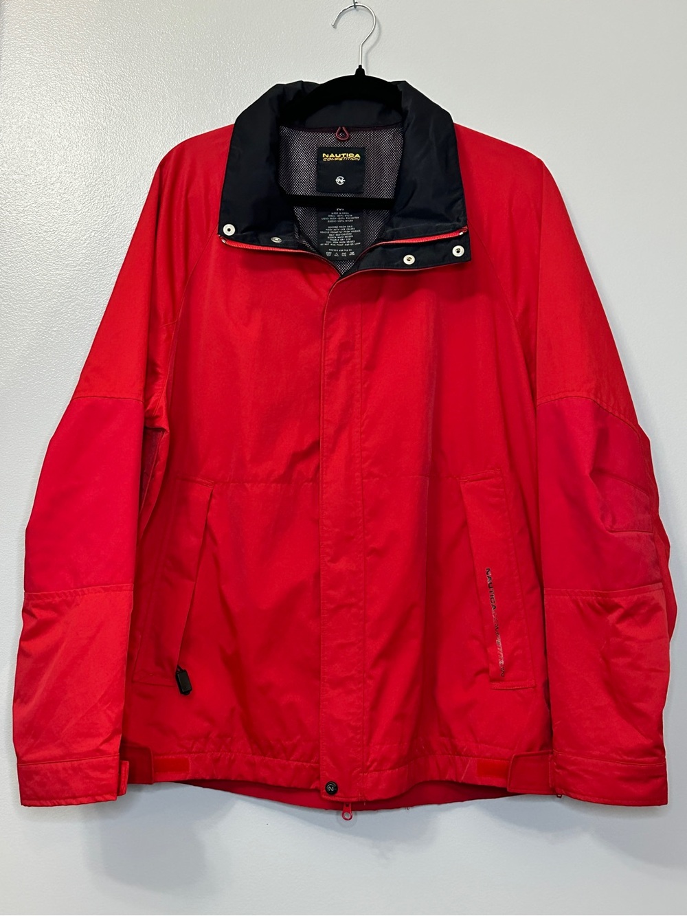 Vintage 90s Nautica Competition Red Nylon Windbreaker Jacket Mens Medium
